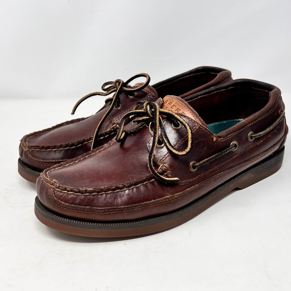 Sperry Top-Sider Mens Mako Brown Boat Deck Loafers 9.5 W Leather 0764027 Slip On